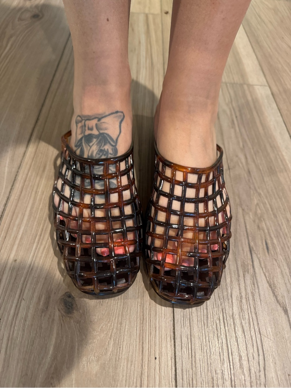 DV by Dolce Vita Tortoiseshell Cage Jelly Sandals - Brown